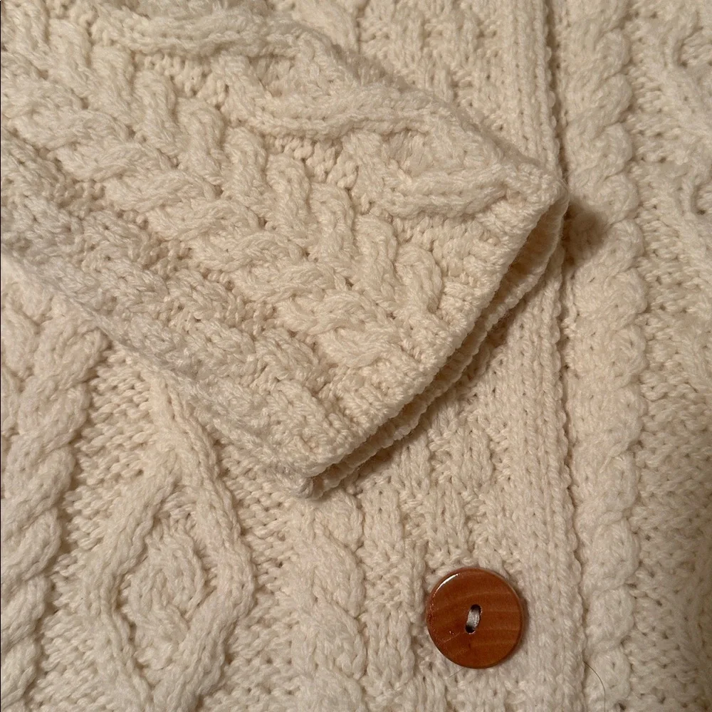 Aran Sweater Market Cable Knit Tunic Length Cardigan - Picture 4 of 7